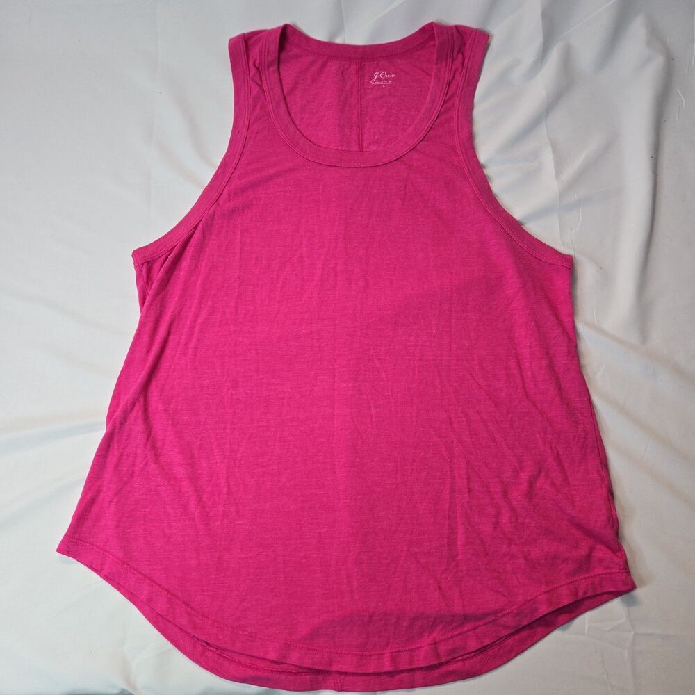 J.Crew Hot Pink Tank Top for Women L Y2K Barbiecore Tunic Summer Workout Beach
